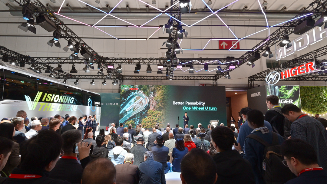China Power at Busworld Europe: HIGER unveils electric New V coaches in Belgium